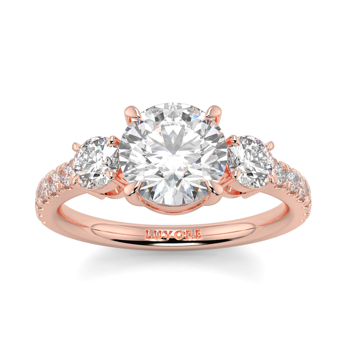 Victoria - 2.0 CT - Round Trilogy Diamond Ring