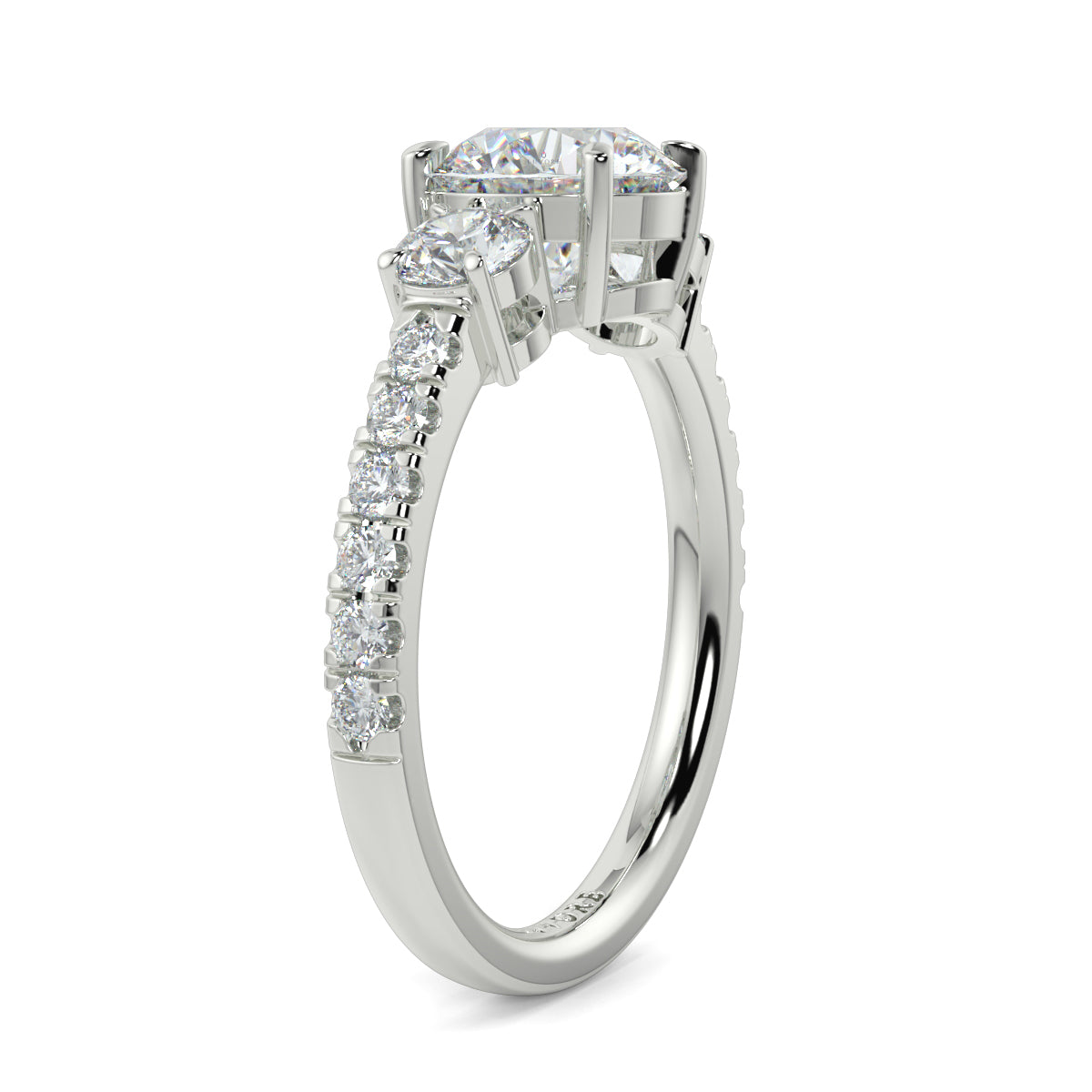 Victoria - 2.0 CT - Round Trilogy Diamond Ring