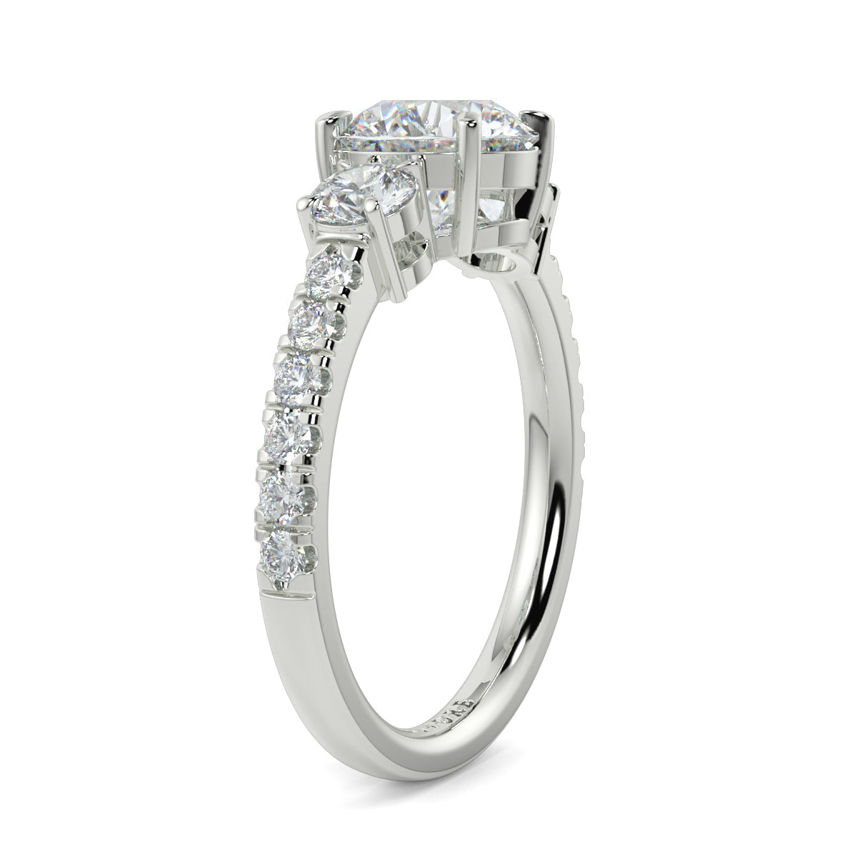 Victoria - 2.0 CT - Round Trilogy Diamond Ring