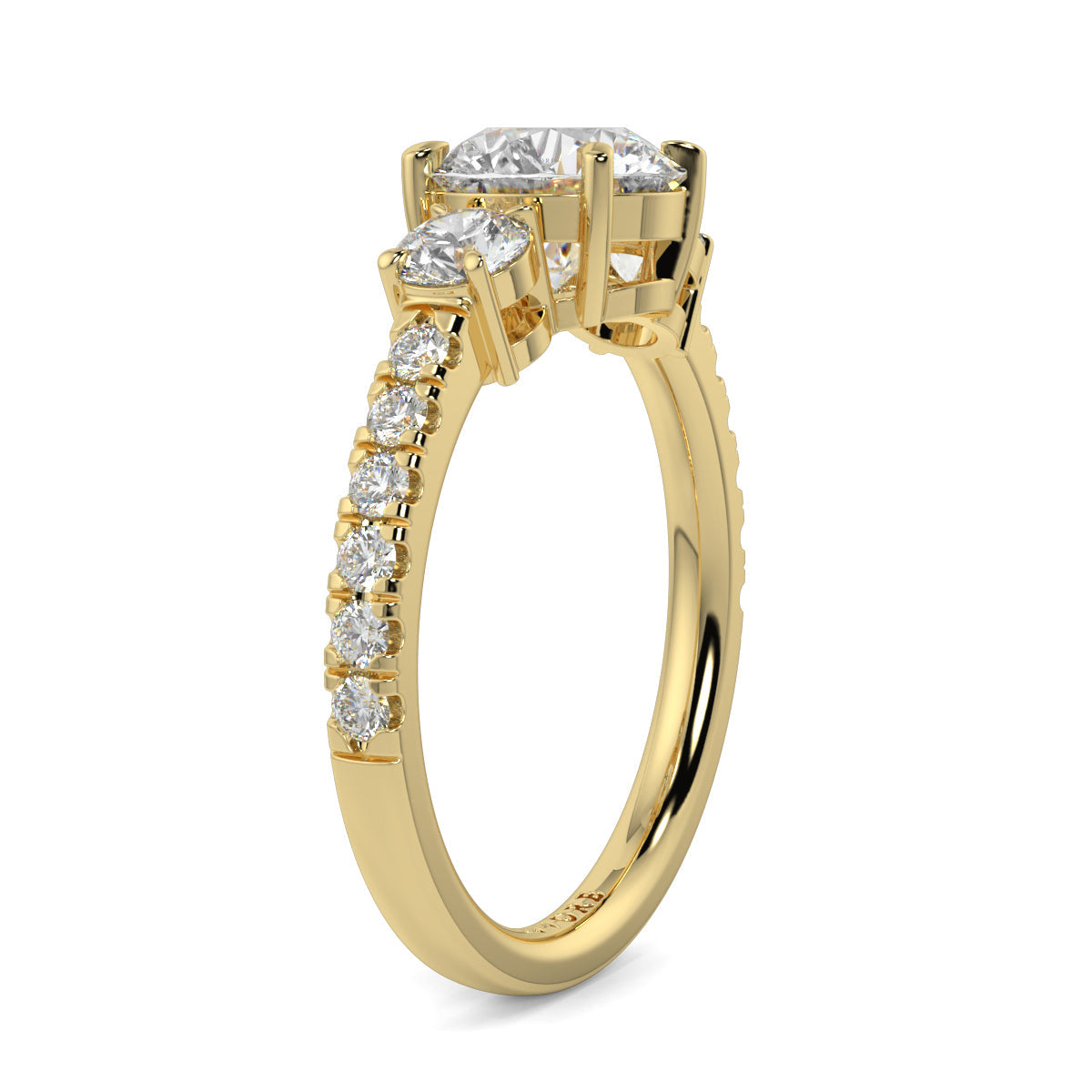 Victoria - 2.0 CT - Round Trilogy Diamond Ring