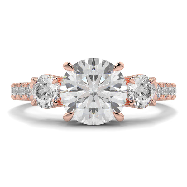 Victoria - 2.0 CT - Round Trilogy Diamond Ring
