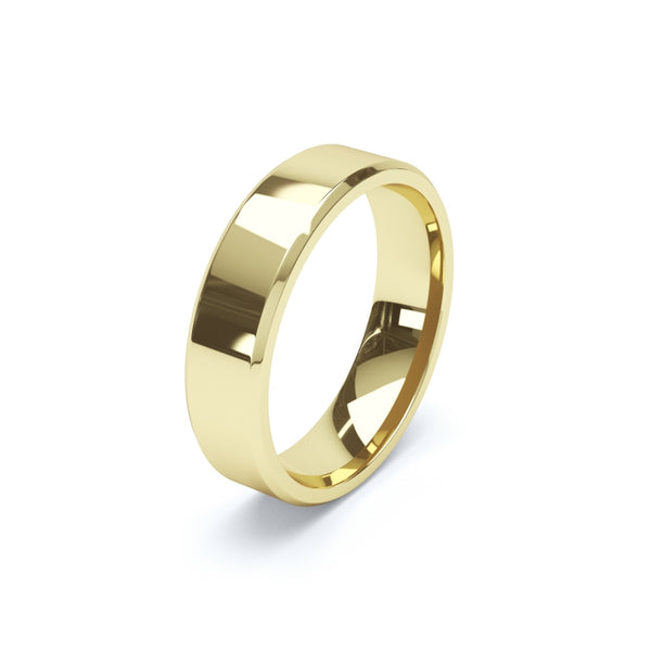 Polished Bevelled - Gents Wedding Band