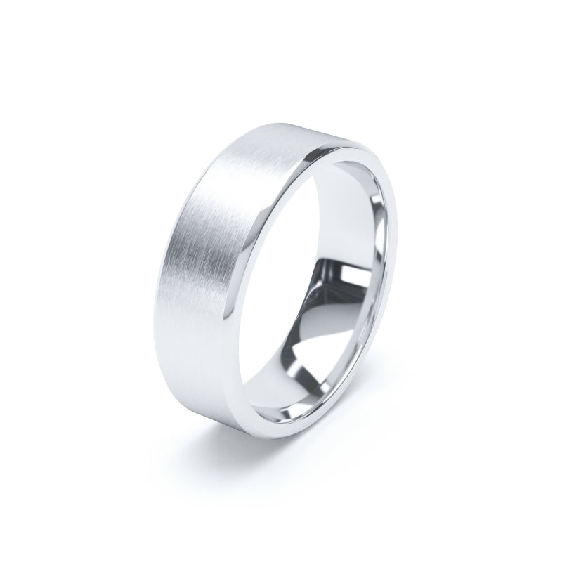 Matte Bevelled - Plain Wedding Band