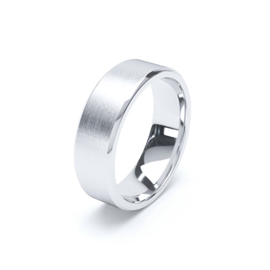Matte Bevelled - Plain Wedding Band