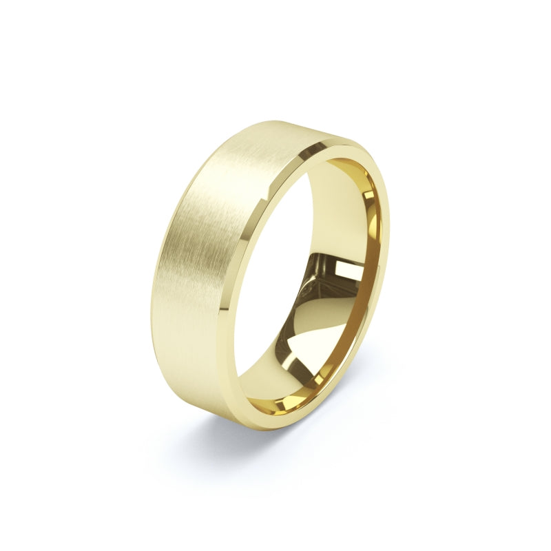 Matte Bevelled - Plain Wedding Band