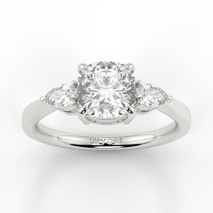 Chloe - 1.5 CT - Cushion & Pear Stone Ring