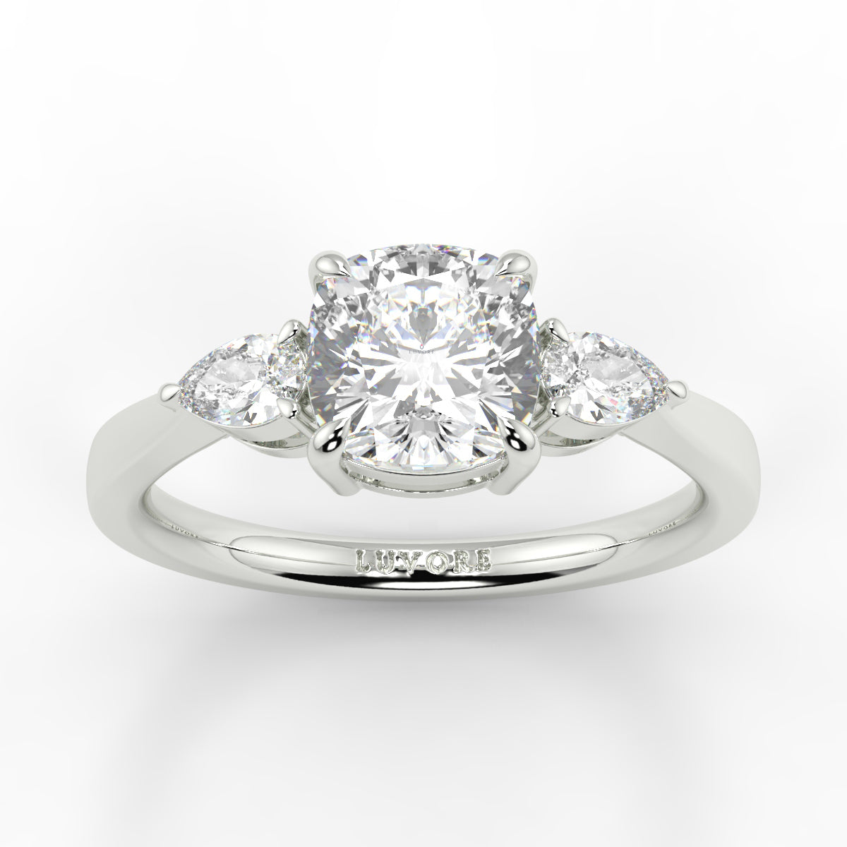 Chloe - 1.5 CT - Cushion & Pear Stone Ring