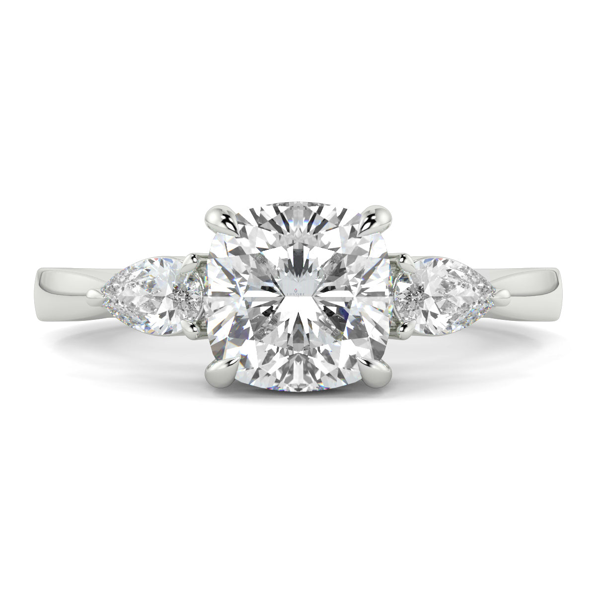 Chloe - 1.5 CT - Cushion & Pear Stone Ring