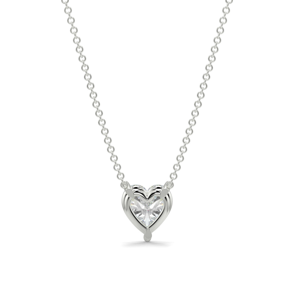 Heart-shaped diamond pendant necklace yb jewellers