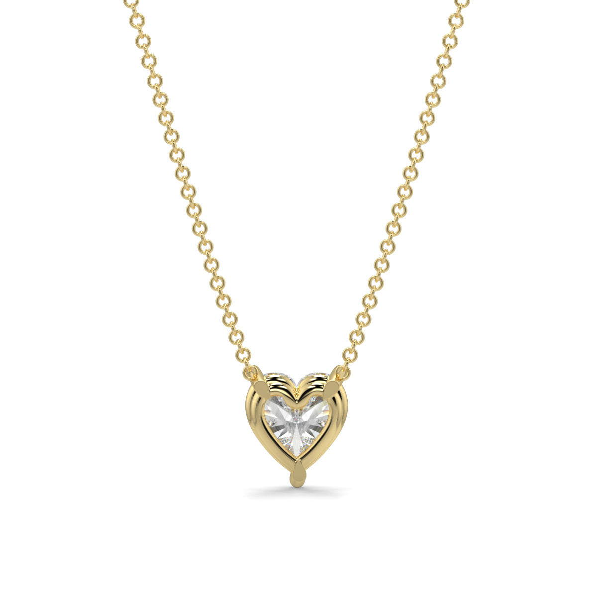 Heart-shaped diamond pendant necklace yb jewellers