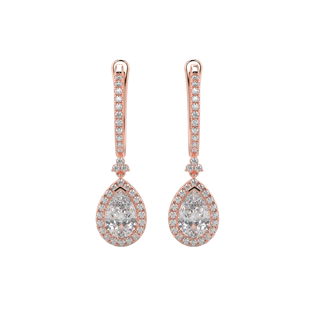 Soleil - 3ct Total - Diamond Drop Earrings