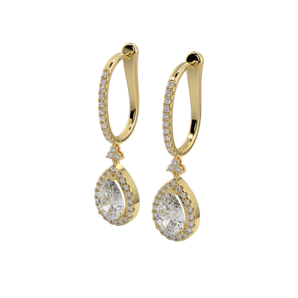 Diamond Drop Earrings Pear Shape Hoops Luvore Diamonds Platinum Rose Yellow Gold (12).png