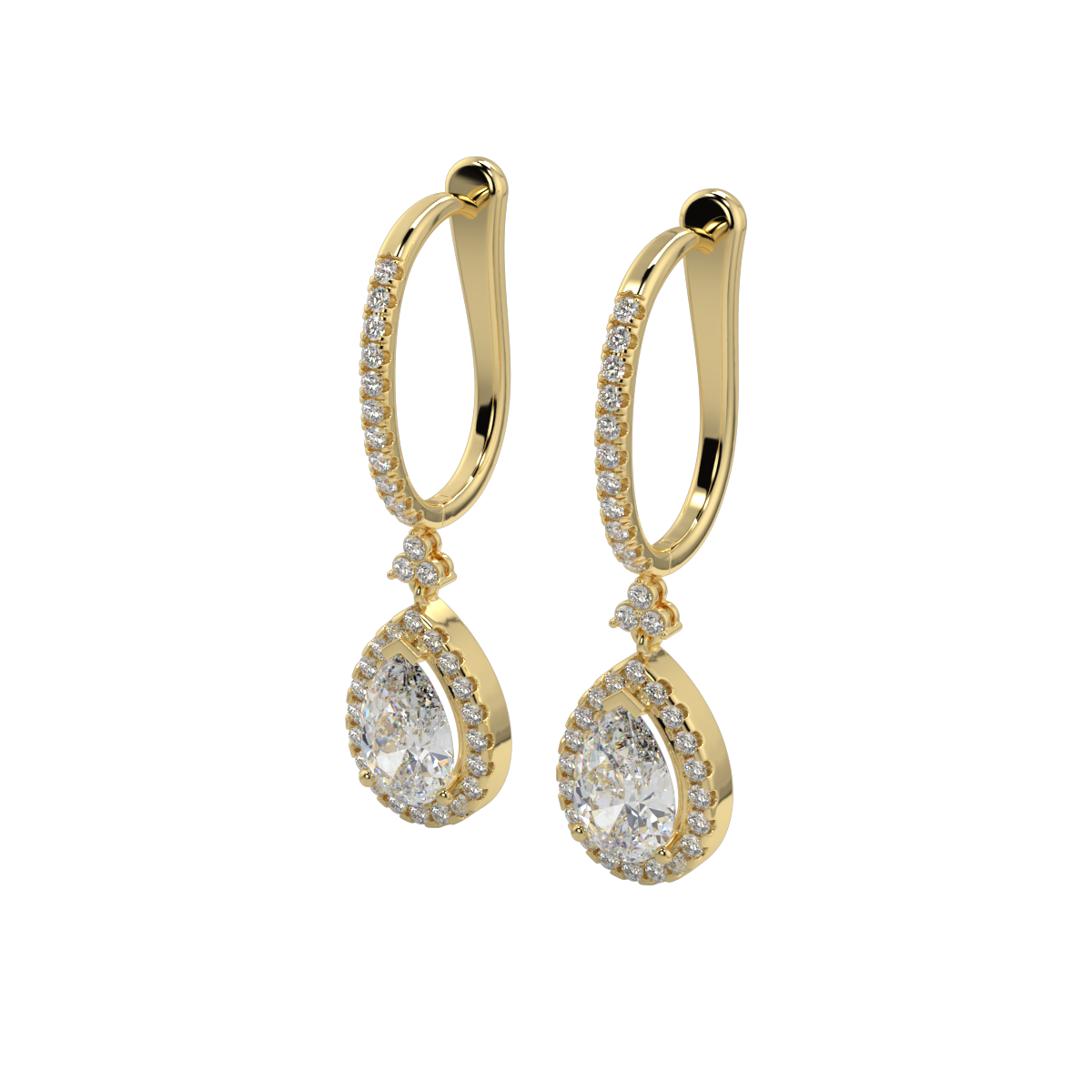Soleil - 3ct Total - Diamond Drop Earrings