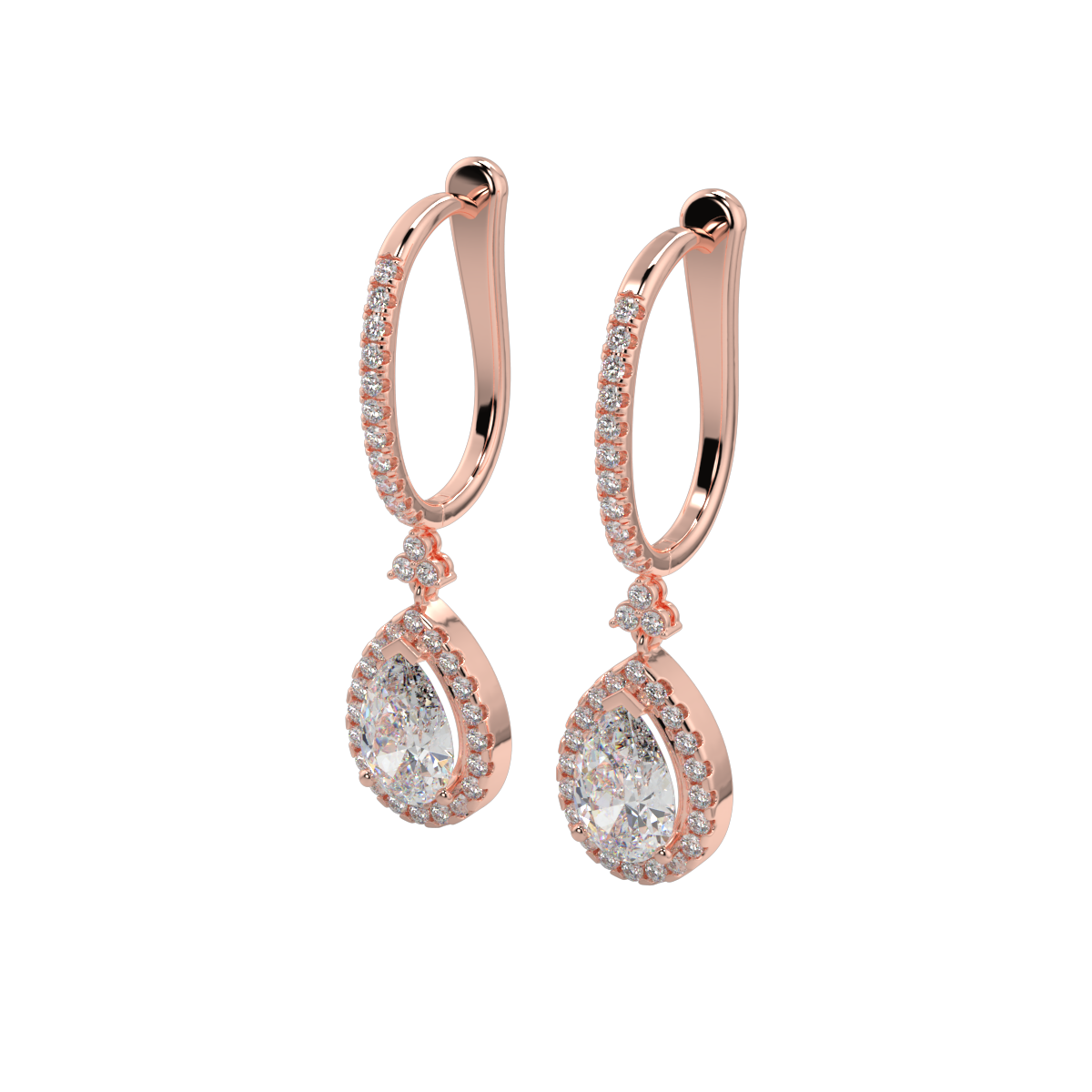 Soleil - 3ct Total - Diamond Drop Earrings