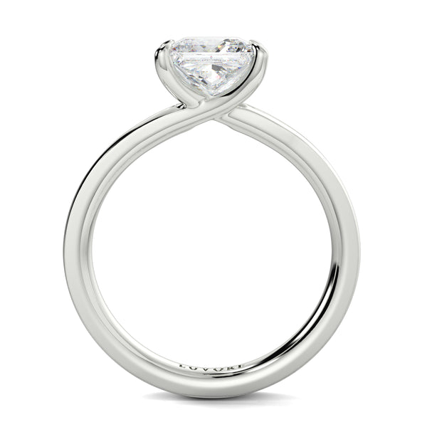 Silver ring with a heart-shaped diamond on a white background yb jewellers