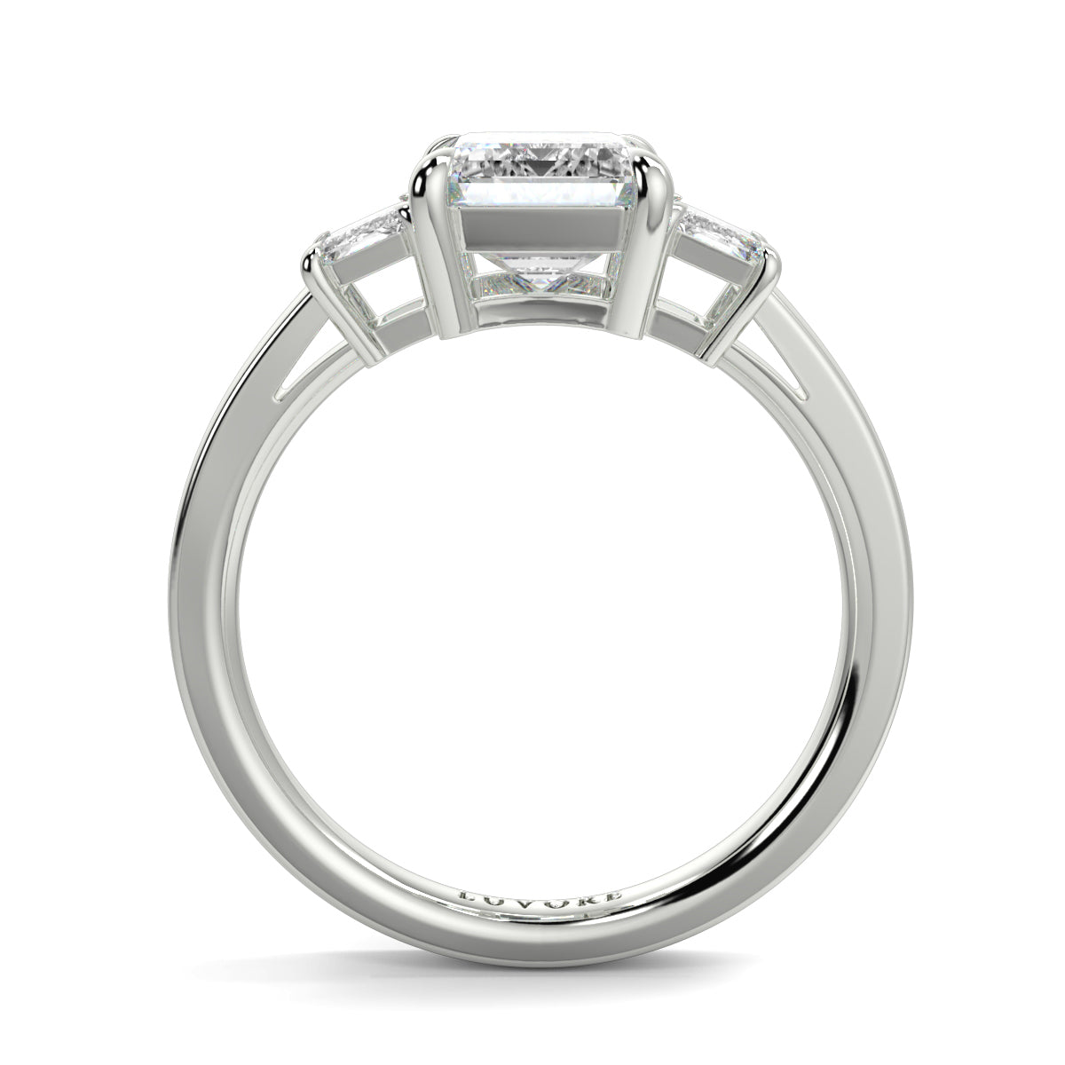 Valentina - 3.0 CT - Emerald Diamond Trilogy Ring