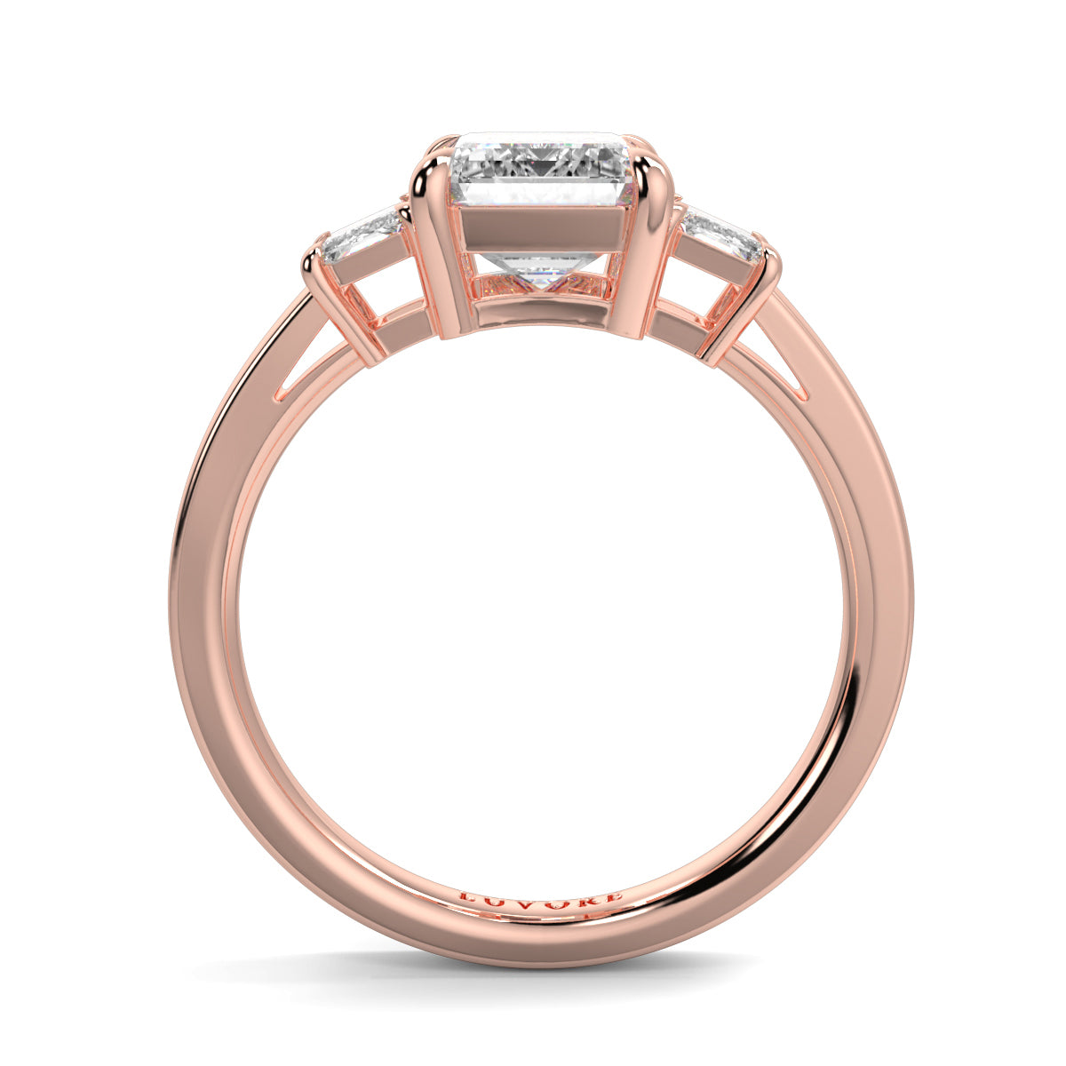 Valentina - 3.0 CT - Emerald Diamond Trilogy Ring