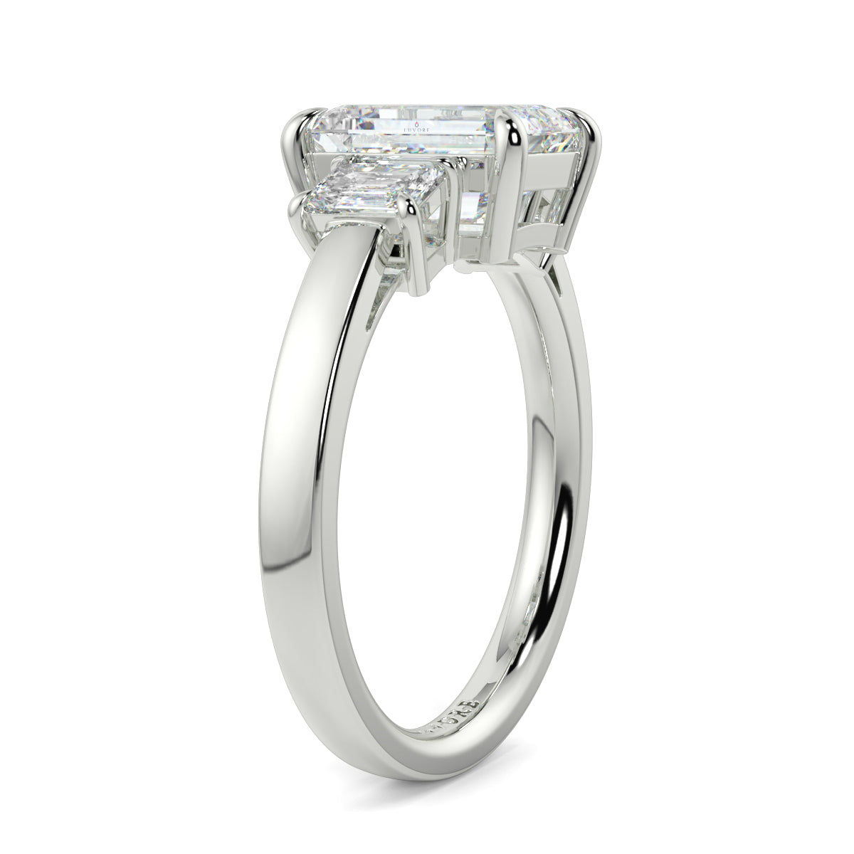 Valentina - 3.0 CT - Emerald Diamond Trilogy Ring