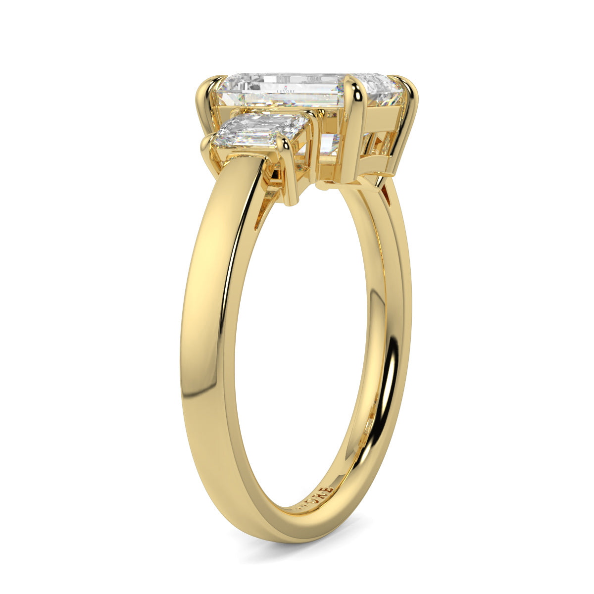 Valentina - 3.0 CT - Emerald Diamond Trilogy Ring