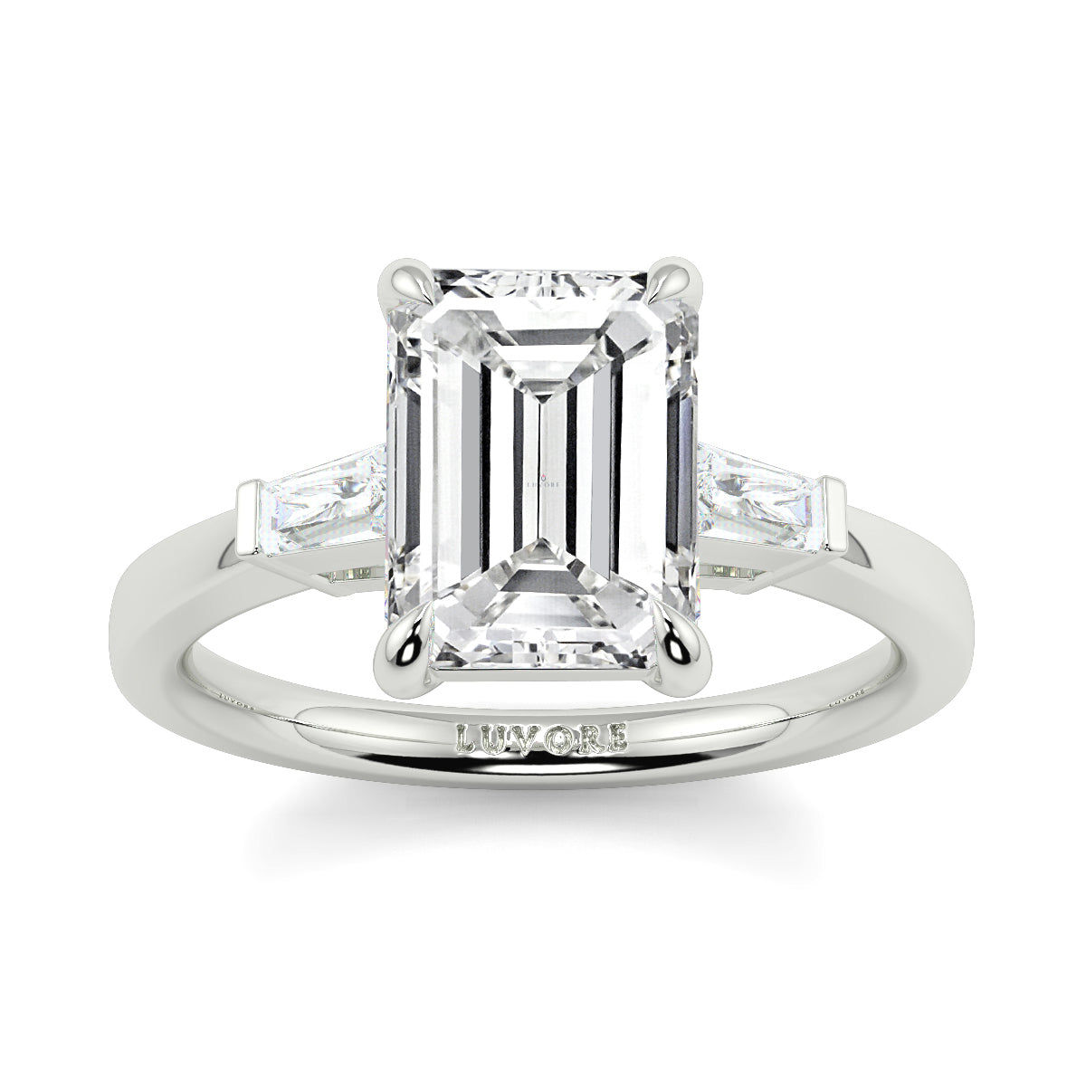 Margaret - 3.0 CT - Emerald & Baguette Diamond Ring