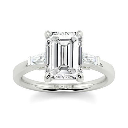 Margaret - 3.0 CT - Emerald & Baguette Diamond Ring