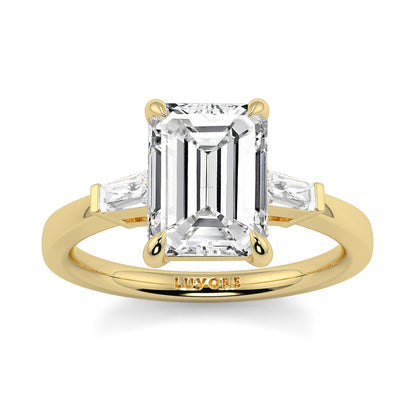 Margaret - 3.0 CT - Emerald & Baguette Diamond Ring