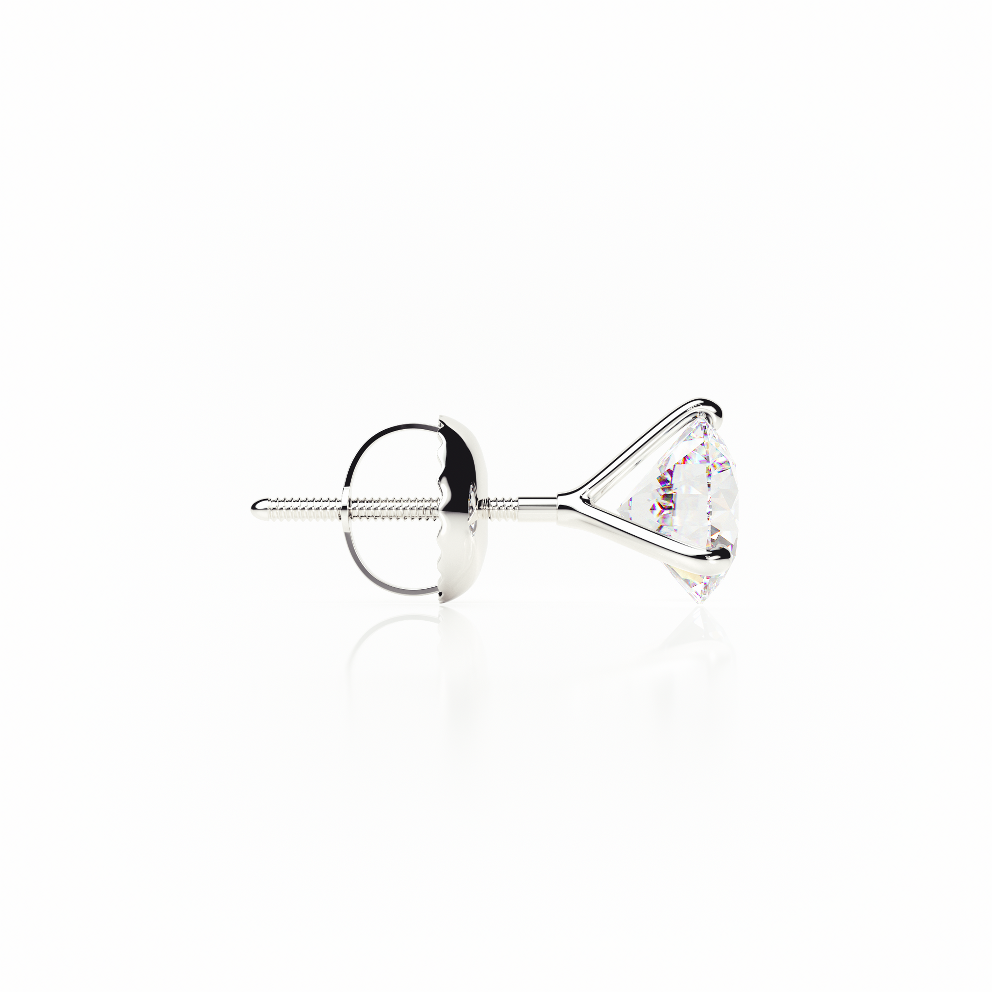 Single stud earring with a clear gemstone on a white background yb jewellers popular diamond earrings gifts