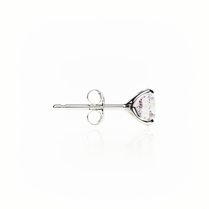 Single stud earring with a clear gemstone on a white background yb jewellers popular 4 claw diamond stud earrings for gifts