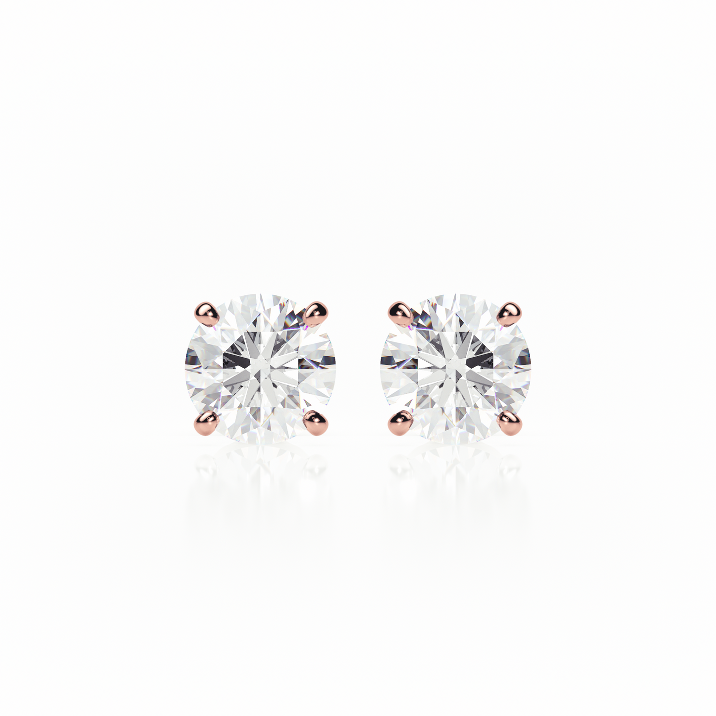 Pair of diamond stud earrings on a white background yb jewellers screw back earrings best selling design 