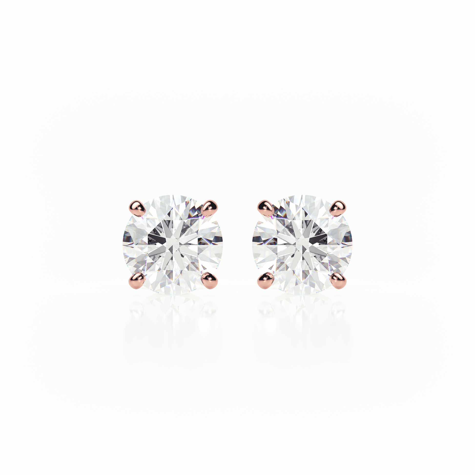 Pair of diamond stud earrings on a white background yb jewellers screw back earrings best selling design 