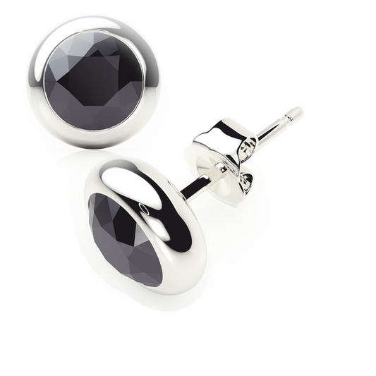 Black Diamond Earrings 0.20 CTW Studs RUBOVER 18K Rose Gold - BUTTERFLY