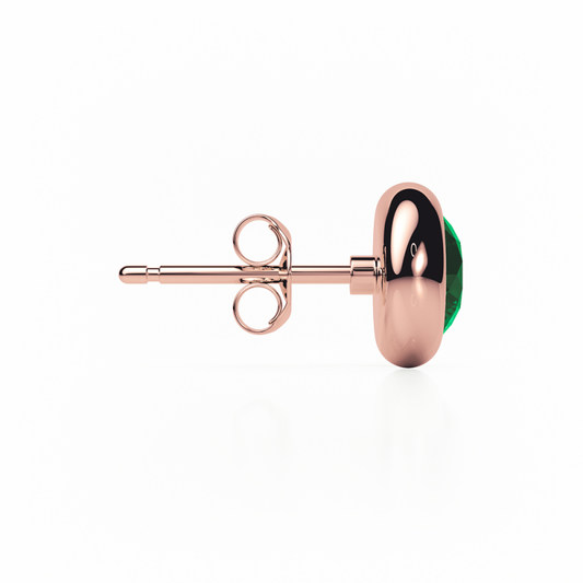 Emerald Earrings 0.20 CTW Studs RUBOVER 18K Rose Gold - BUTTERFLY