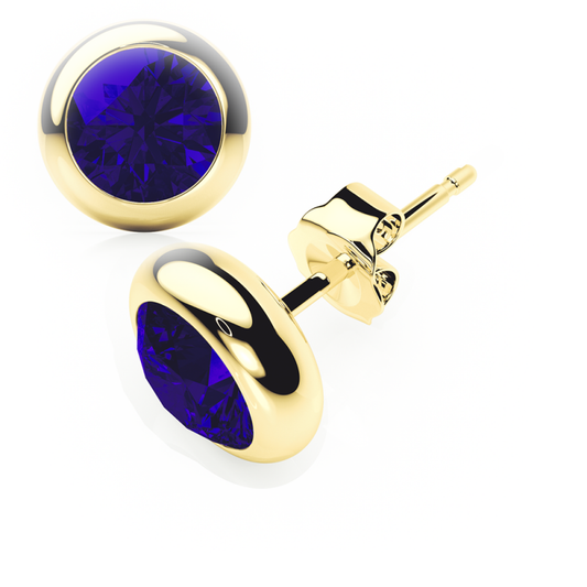 Sapphire Earrings 0.20 CTW Studs RUBOVER 18K Rose Gold - BUTTERFLY