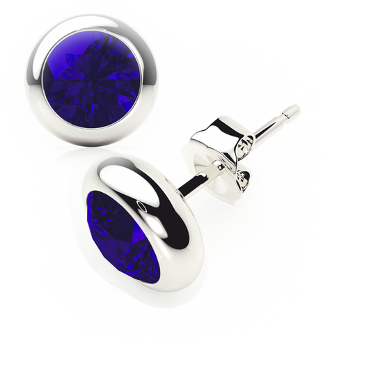 Sapphire Earrings 0.20 CTW Studs RUBOVER 18K Rose Gold - BUTTERFLY