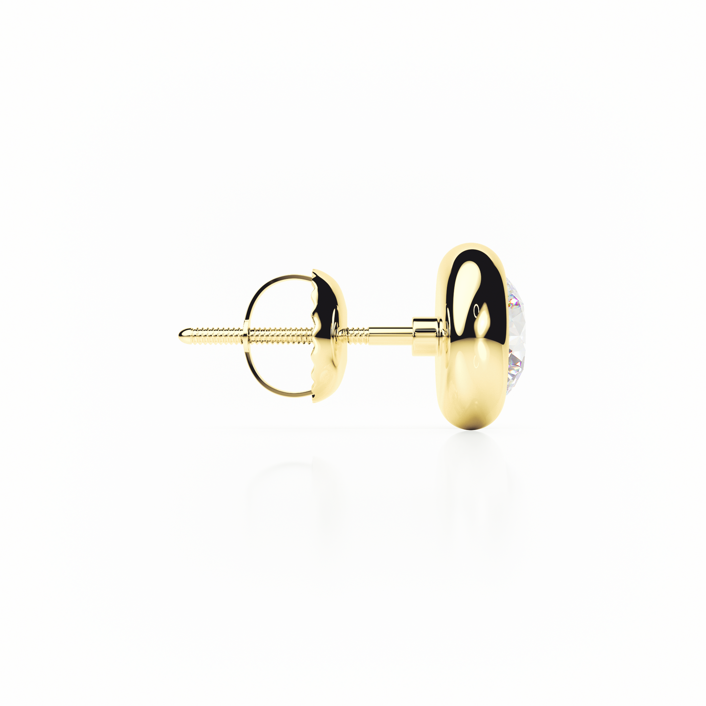 Gold earring on a white background