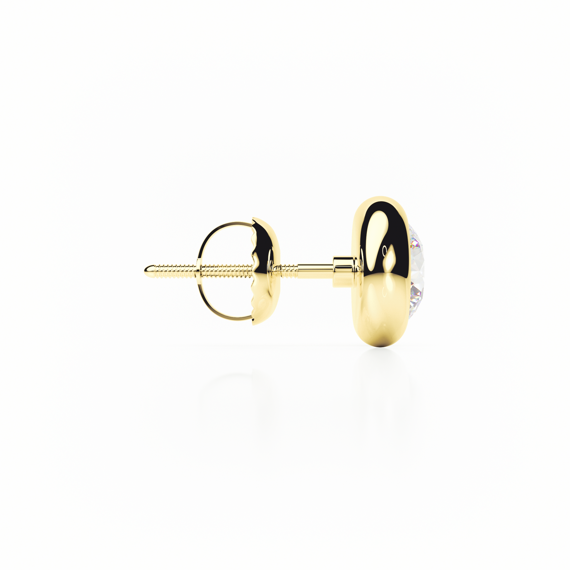 Gold earring on a white background