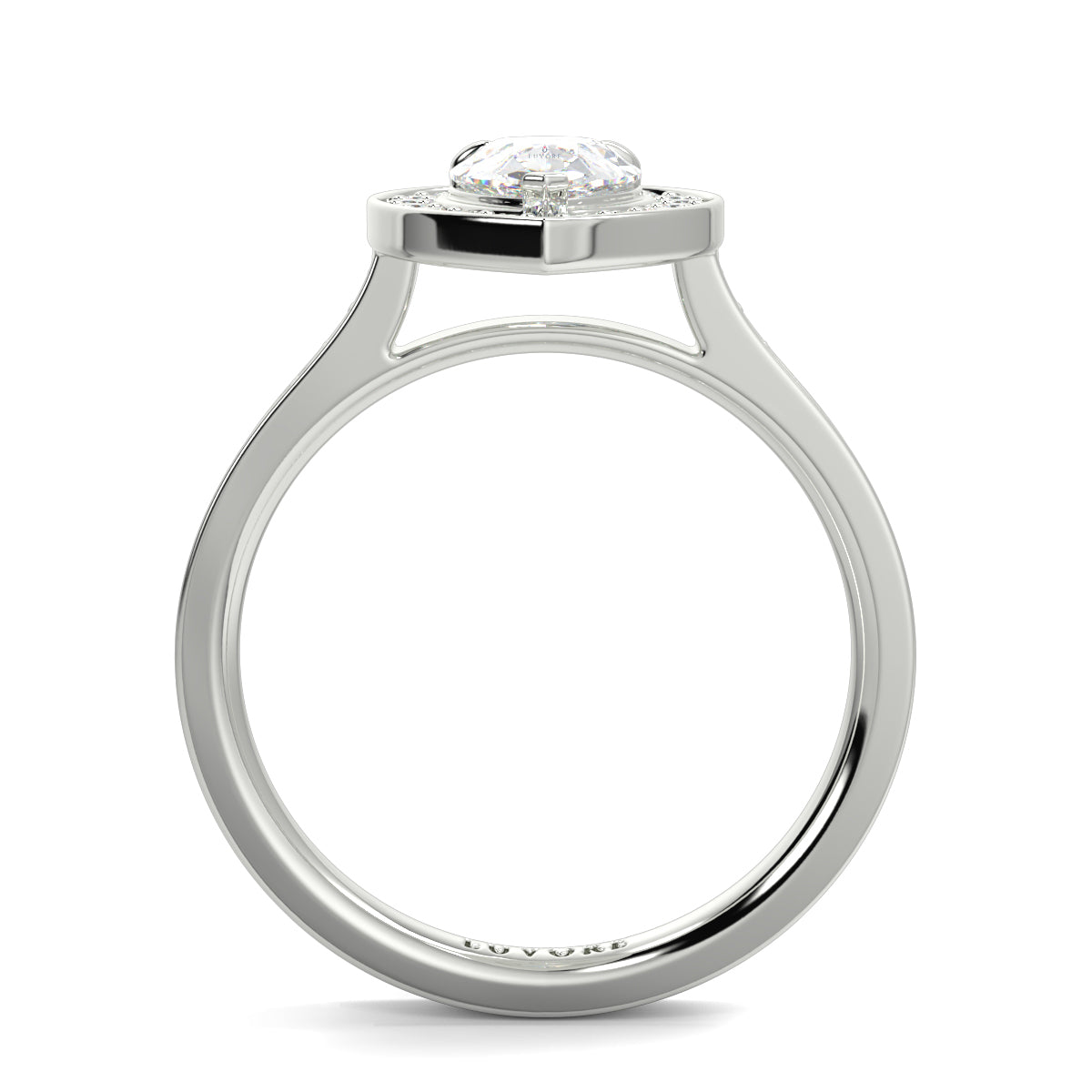 Silver ring with a diamond on a white background Pear shaped diamond engagement ring Yb jewellers trending ring designs
