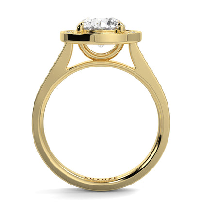 Gold ring with a diamond on a white background engagement ring Yb jewellers trending design