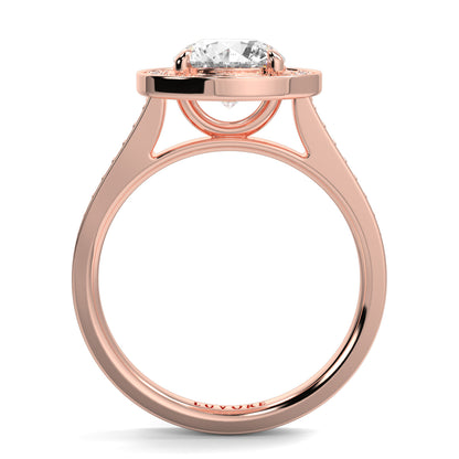 Rose gold ring with a diamond on a white background engagement ring Yb jewellers trending design