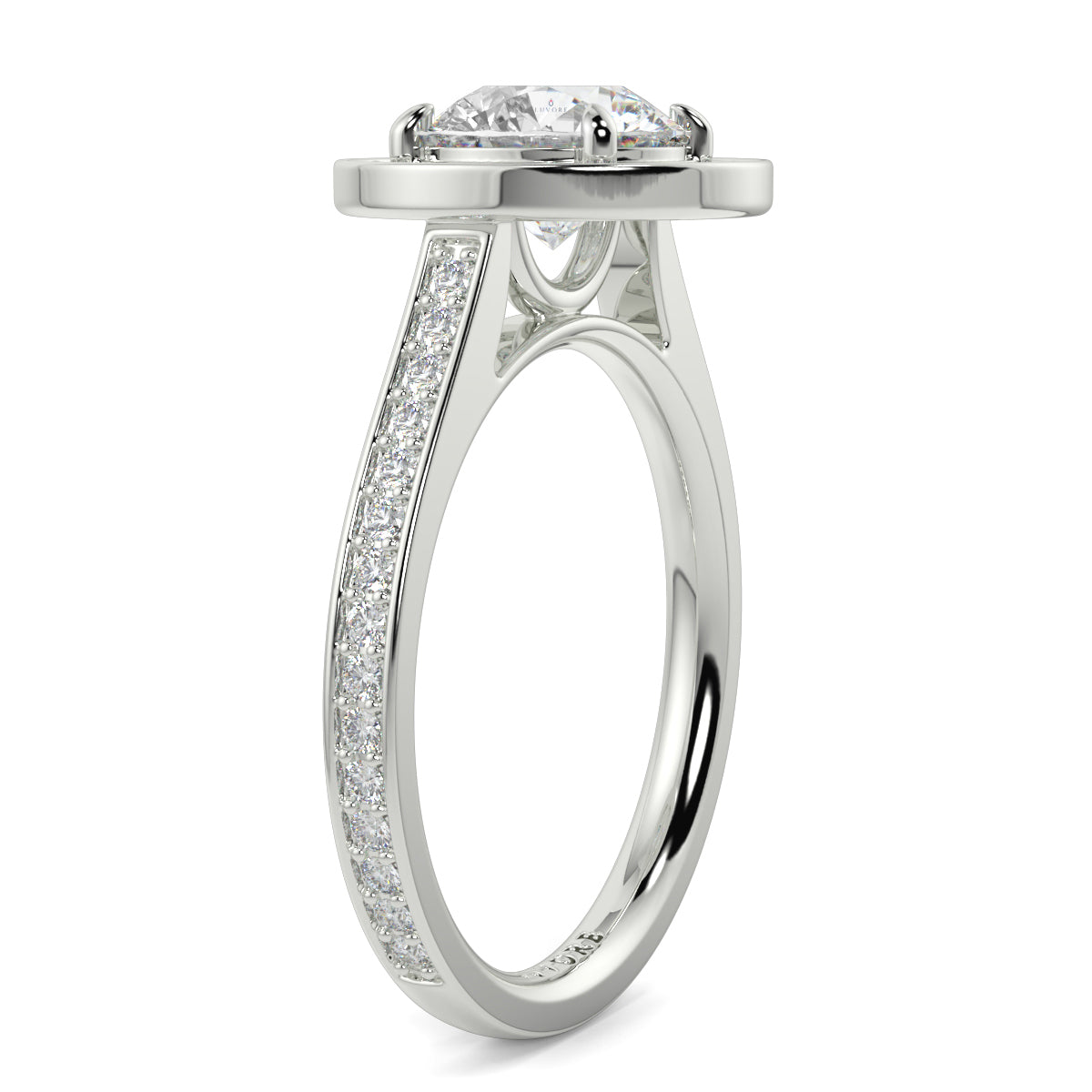 Silver ring with a diamond on a white background engagement ring Yb jewellers trending design