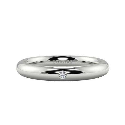Wedding Band Ladies & Gents Single Diamond Set