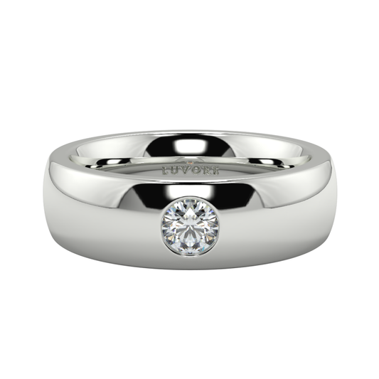 Wedding Band Diamond Set Rounded Court Shape Gents And Ladies