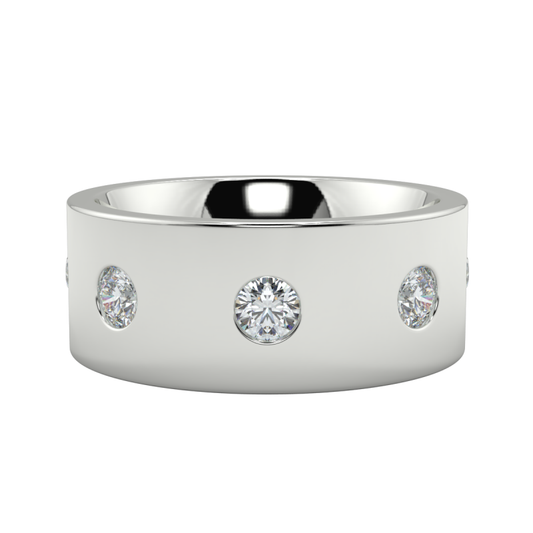 Gents Round Cut Diamond Wedding Bands
