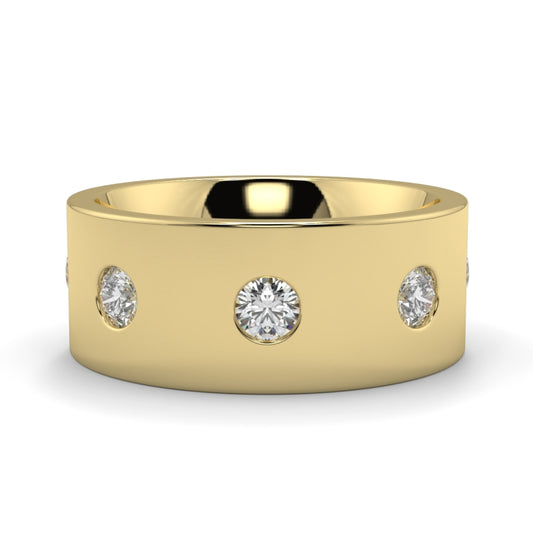Gents Round Cut Diamond Wedding Bands