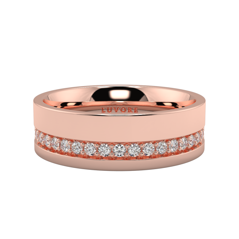 Gents Round Cut Diamond Wedding Bands