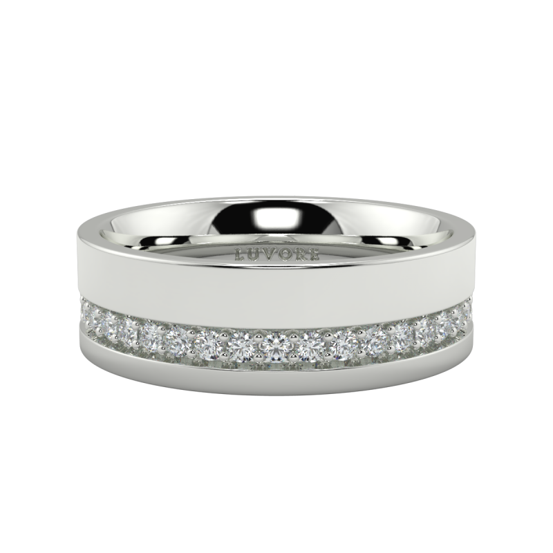 Gents Round Cut Diamond Wedding Bands