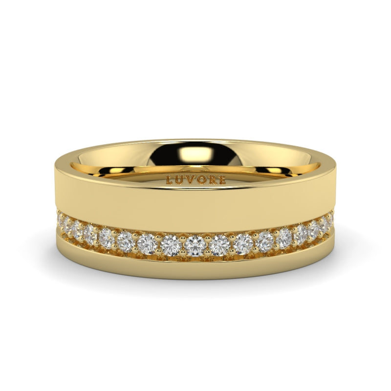 Gents Round Cut Diamond Wedding Bands