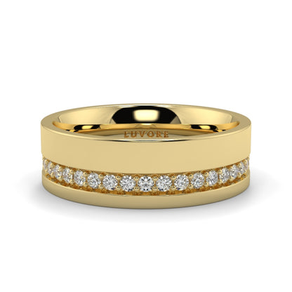 Gents Round Cut Diamond Wedding Bands