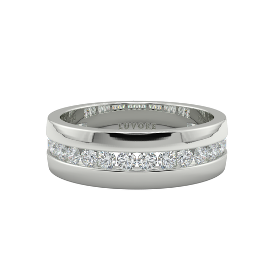 Round Cut Diamond Wedding Single Diamond Row Bands
