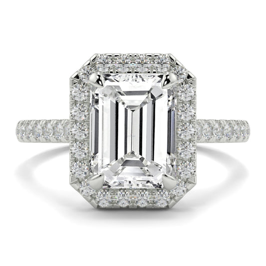 Halo Classic Emerald Shape Ring